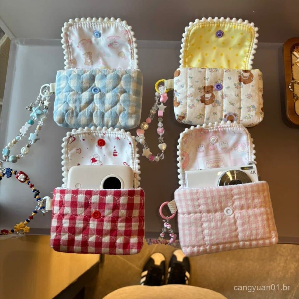 Porta-moedas, bolsa de armazenamento para câmera CCD, bolsa estilosa para fones de ouvido, porta-cartões, porta-chaves,