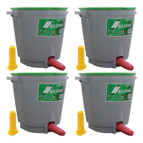Balde Alimentador Baspan 5lt 2 Bicos Bezerros Ovelhas 4 Un