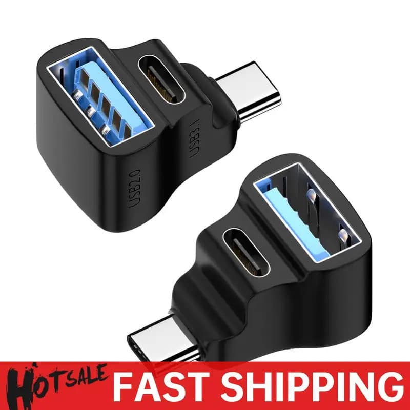 Adaptador USB-C para USB-C e USB-A 100W, USB-C Macho para USB-C e USB-A Fêmea, 20Gbps 8K 60HZ, em formato de U para STEA