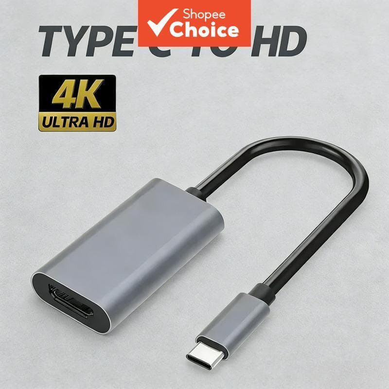 Adaptador USB-C para HDMI compatível 4K HD, Conversor macho USB3.1 para fêmea HDTV, Cabo de vídeo para TV Box, MacBook,