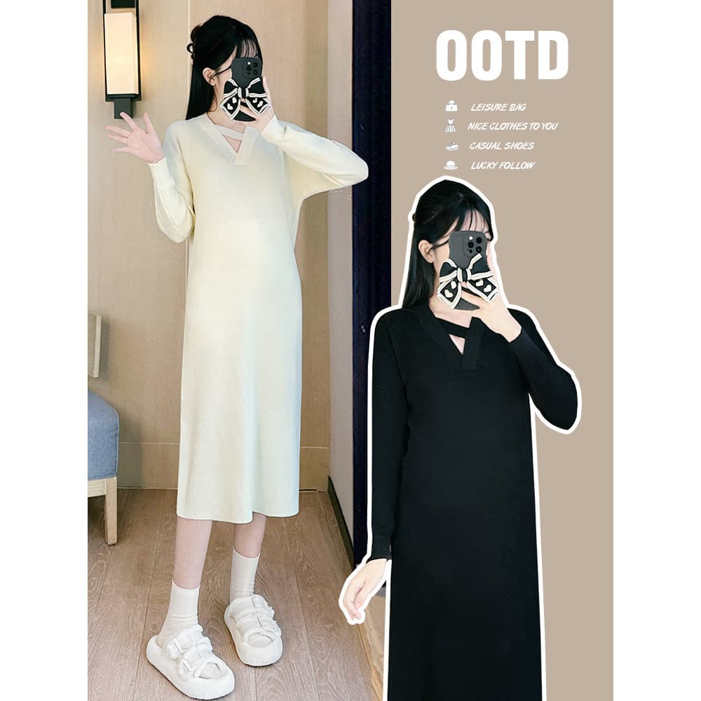 Roupa de maternidade primavera wear 2026 novo estilo capa barriga não parece nostálgico topo primavera Plus Size saia ve