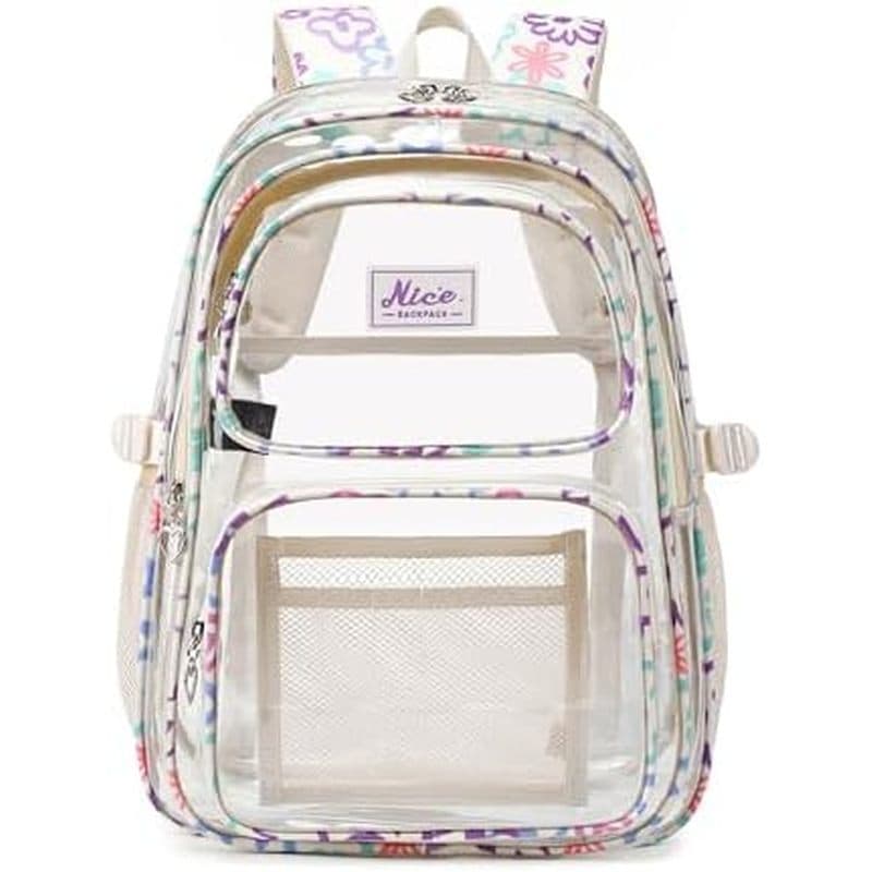 OKKID Mochila Transparente Resistente Para Meninas Da Escola Trabalho Bolsas Escolares De Plástico Transparentes
