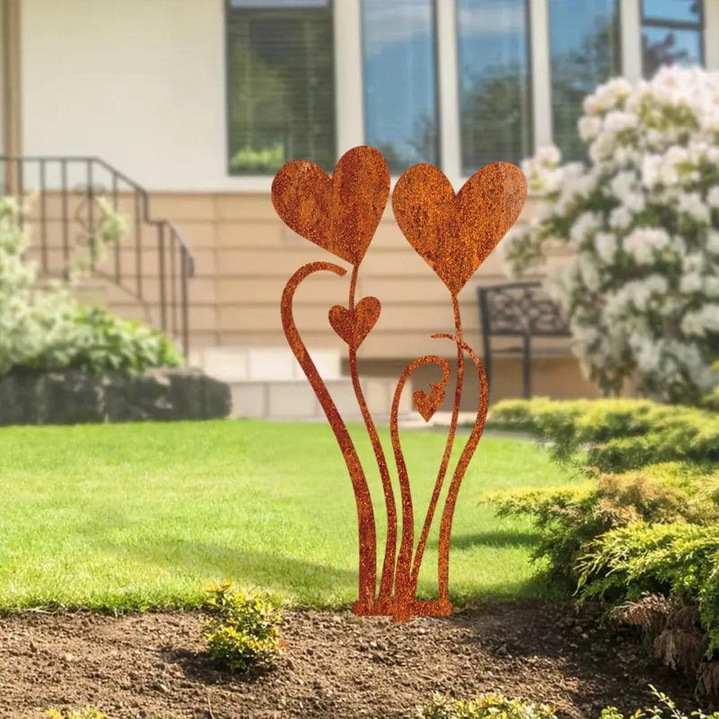 Estacas Decorativas para Jardim, Placa de Boas-Vindas para Quintal, Ornamentos Metálicos para Decoração de Pátio e Grama