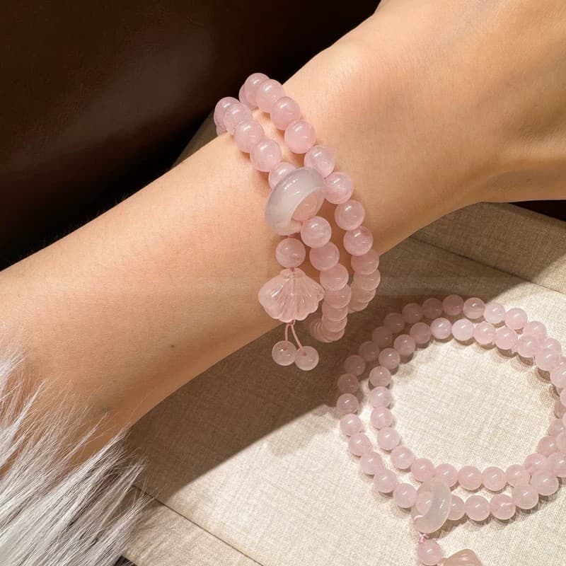 Cherry Blossom Rain~Pulseira de Concha com Pérolas Rosa Elegante e Fresca para Mulheres, Nova Pulseira Empilhável de Est