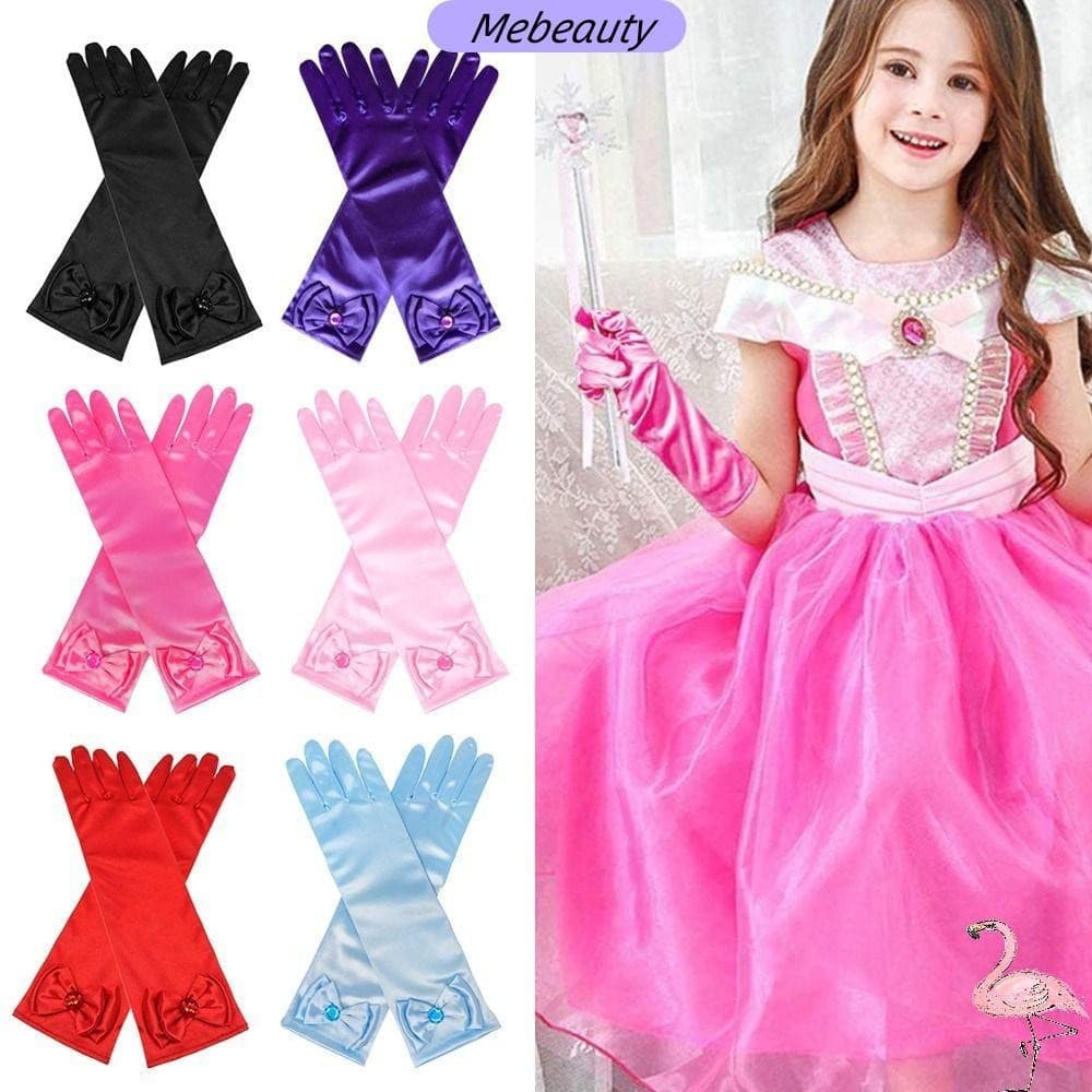Luvas Longas Infantis ME para Apresentações de Dança de Princesa, Casamentos e Vestidos de Festa OUXO