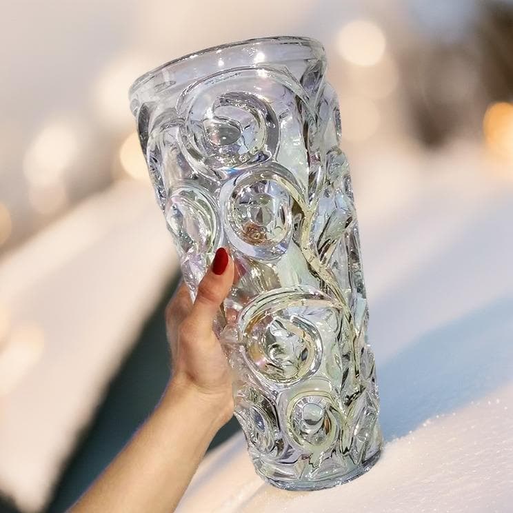 Xinze transparente sala de estar mesa jantar vaso vidro decoração sala estar arranjo flor vidro ins flor Ware cristal br
