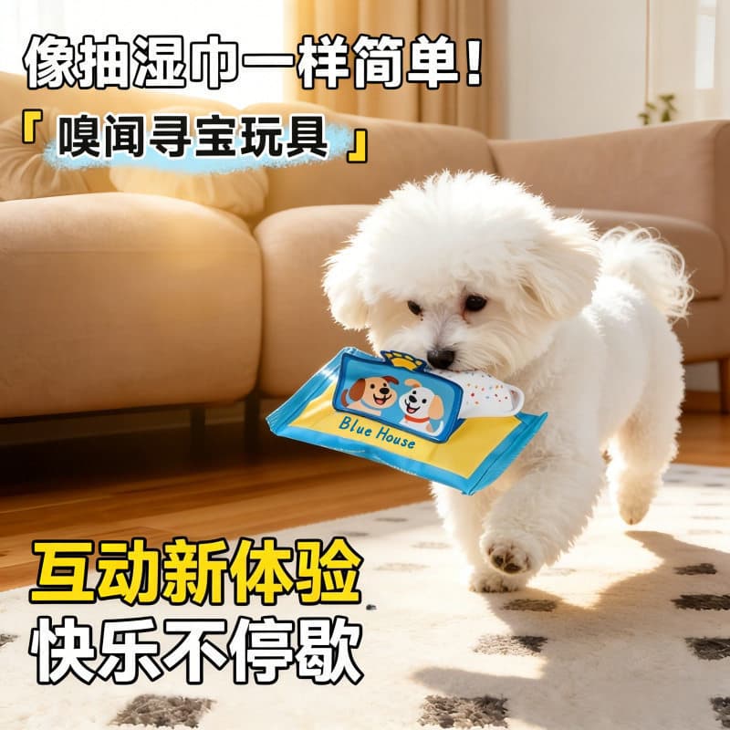Novo estilo de brinquedos para cães, simulação de tecido molhado, caixa de papel, comida tibetana, jogo educacional, fil