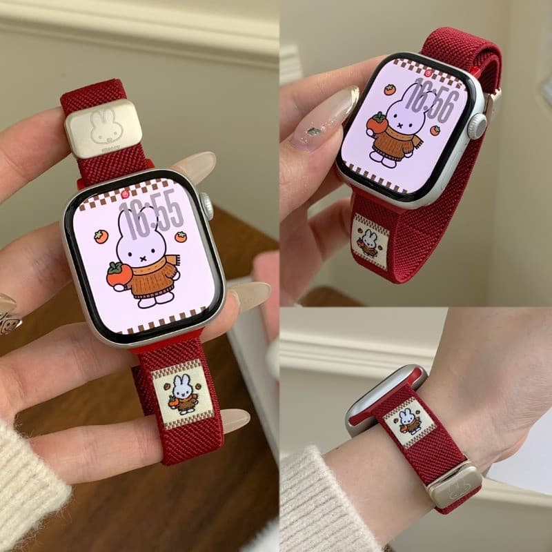 Pulseira De Tecido Com Padrão Bonito E Para Apple watch Ultra2 3 S11 10 9 8 7 6 SE 5 4 3 2 1 , Smartwatch Relógio Inteli