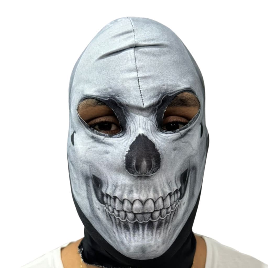Máscara Esqueleto Caveira De Pano Halloween Fantasma Premium