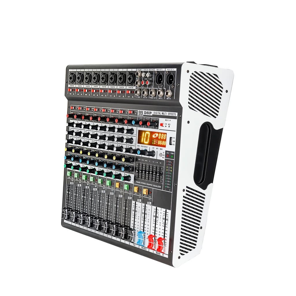 Mesa de Som Amplificada 8 Canais Bluetooth USB 99 Efeitos DSP Equalizador Profissional ON-MX15
