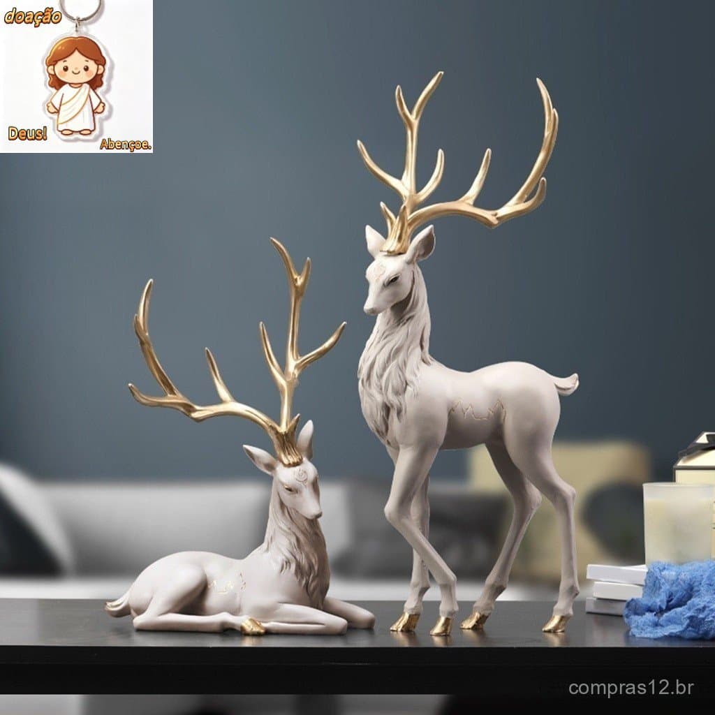 [Decorações de rena de coleção de decoração de cervo de resina para janelas de escritório