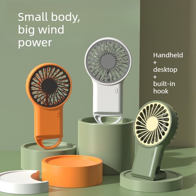 Carregamento USB Mini Ventilador Portátil Regulação de Velocidade de Três Velocidades Vento Forte Mudo Bateria de Longa