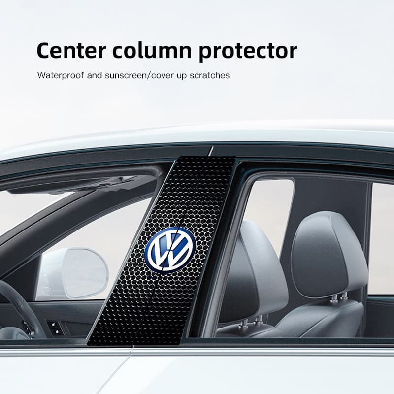 Carro B-Pilar Adesivo Centro Coluna Capa PET Decalques Para VW Volkswagen Golf RLine Amaok T5 Phaeton Polo Jetta Passat
