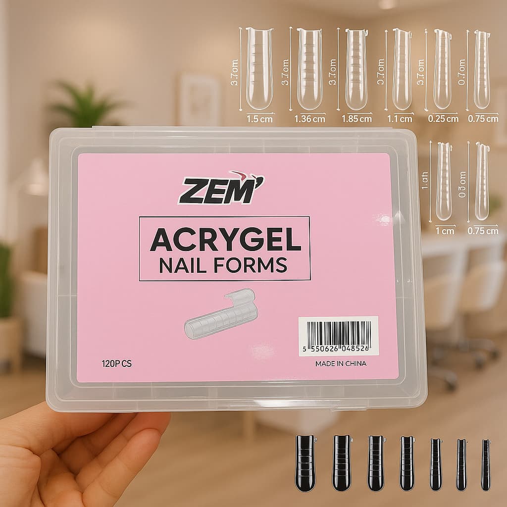 Molde Para Unhas F1 Modelo Quadrado 120 Unidades ZEM para alongamento de unha de gel acrigel