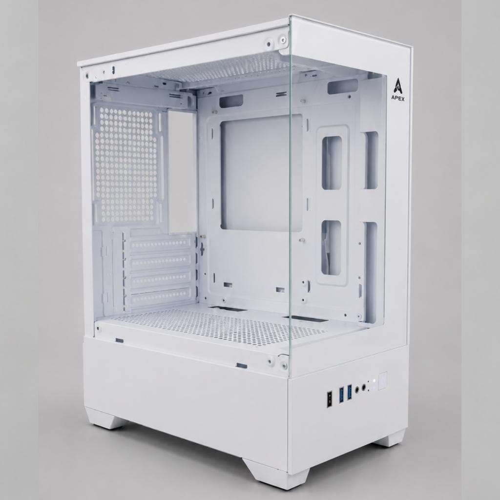 Gabinete Gamer Sem Fonte Sem Fan MID Tower  Lateral E Frontal em Vidro Temperado Branco