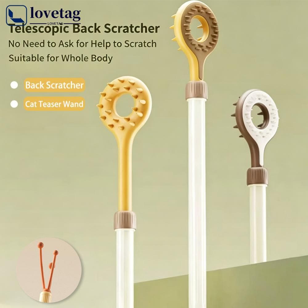 LOVETAG 2 Em 1 Retrátil Dupla Face Gato Teaser Varinha Multifuncional Massagem Scratcher Brinquedo Interativo Para Anima