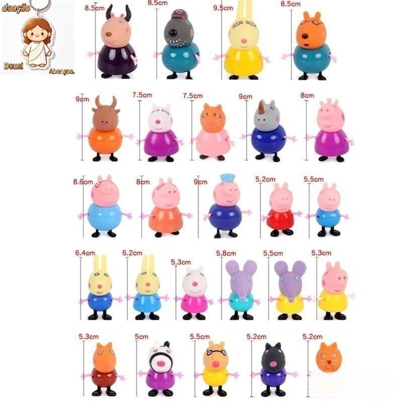 4 Pcs/14 Conjunto De Bonecas De Porco/Família Vovó/Trolope/Professores/George Peppa Pig piggy