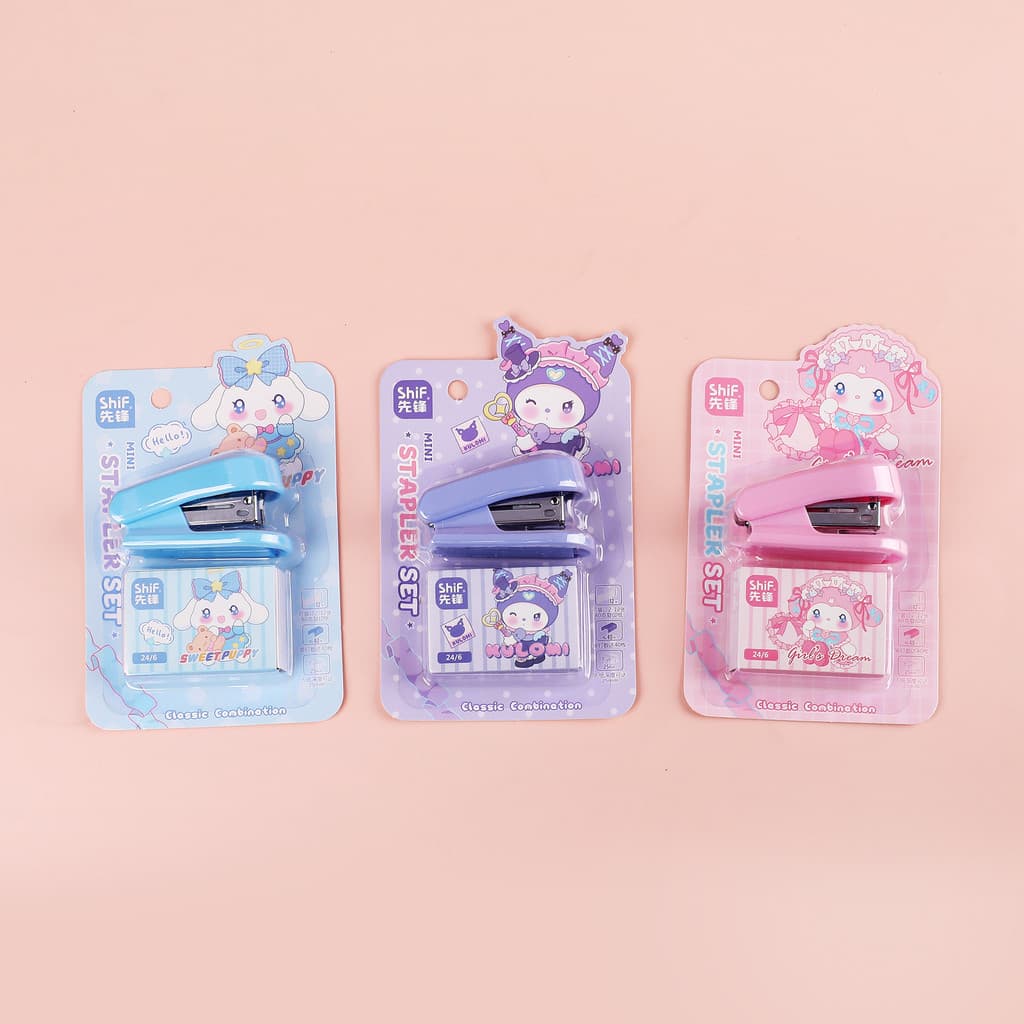 Conjunto de Mini grampeador Sanrio Cartoon Conjunto de 2 peças No. Texto do grampeador dos desenhos animados dos alunos