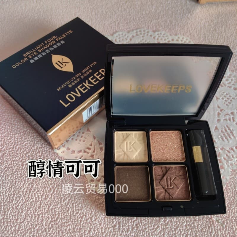 Contador de maquiagem genuína favorita vida cristal brilhante cor paleta de sombras de quatro cores modificação dos olho