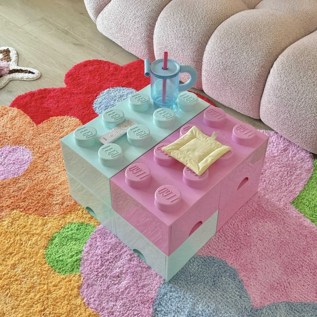 Dopamina Lego bloco de construção sofá não ocupa lugar mesa de centro empilhável caixa de armazenamento decoração da sal