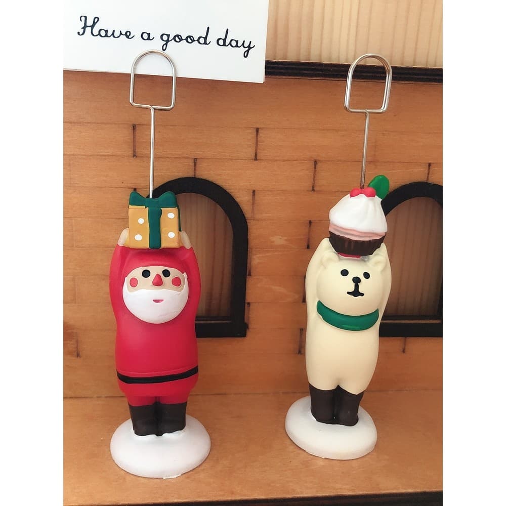 Criativo japonês decoração de natal papai noel resina nota titular titular do cartão de visita em pé foto titular presen
