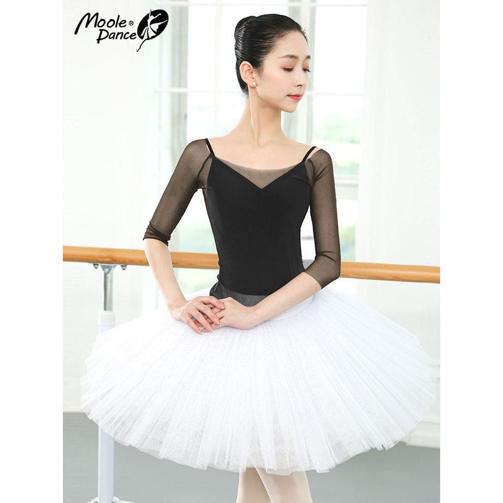 Pequeno jasmim terno de dança Net gaze topo feminino adulto Ballet prática terno ginásio Bodysuit exterior gaze roupas