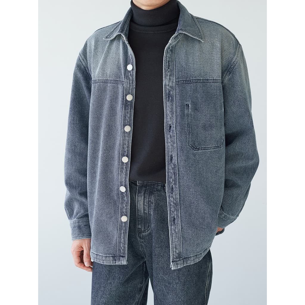 Liberty Kostume Azul Retro Outono Jaqueta Jeans Angustiada Lavada Casual Jaqueta Jeans Masculina