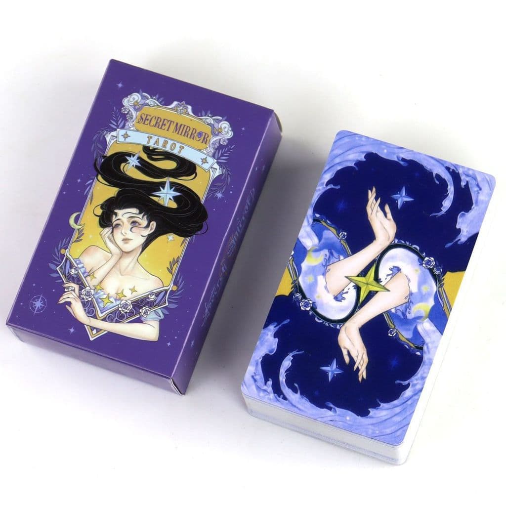 Cartas De Tarô Para Iniciantes , Jogo De Com Espelho Secreto (Versão Em Inglês) 10.3 x 6 cm-Inclui Guia digital Chinês