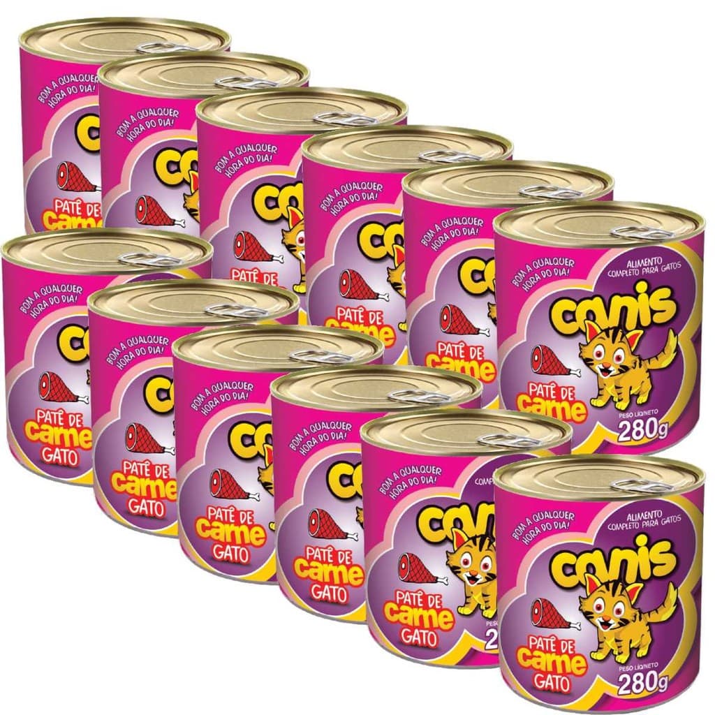 Ração Sache Para Gato Canis Carne 280g Kit 12un