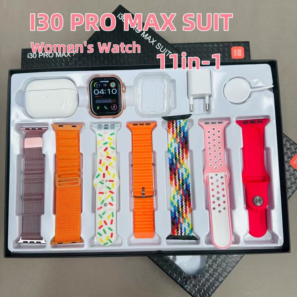 Newsandrainenvio Local À Prova Denovo i30 pro max Smartwatch Com Caixa De Fone De Ouvido 11 Em 1 Conjunto De Adaptador D