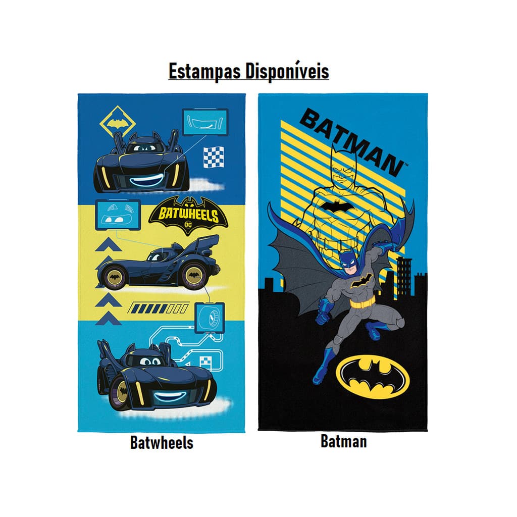 Toalha Infantil Aveludada Estampada Batman 1,40m X  70cm