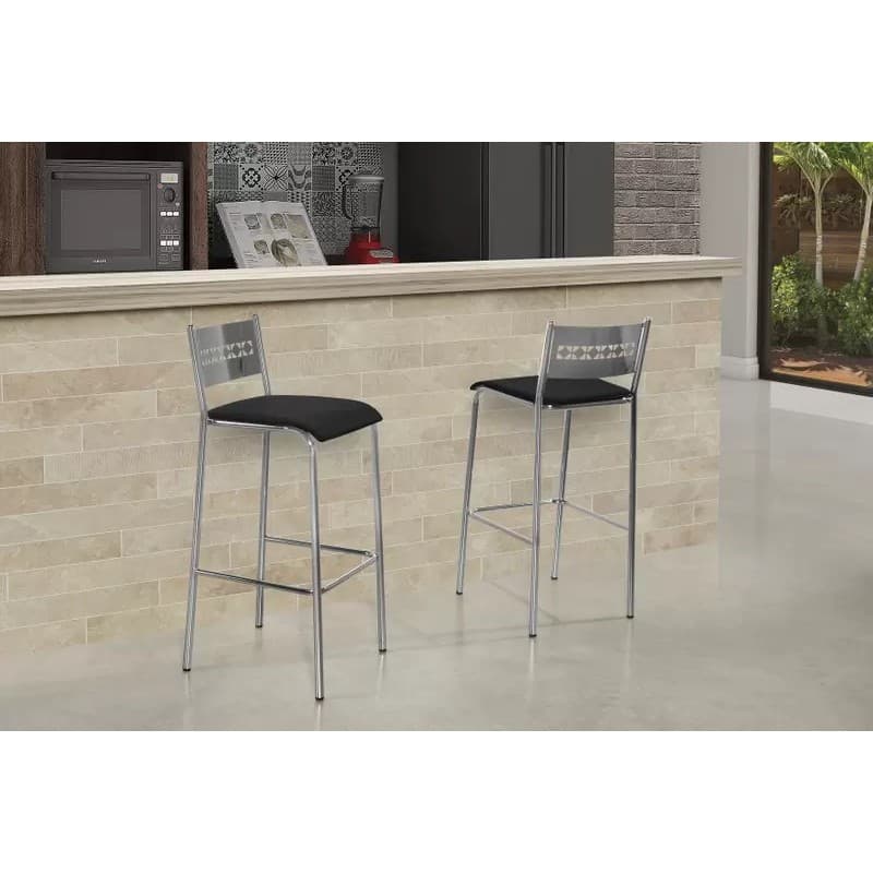 Kit 2 Banqueta Titanium Cromada - Aço Nobre