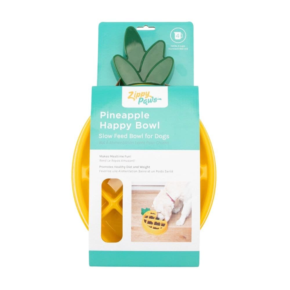 Comedouro Lento para Cães Happy Bowl Abacaxi-  Zippy Paws
