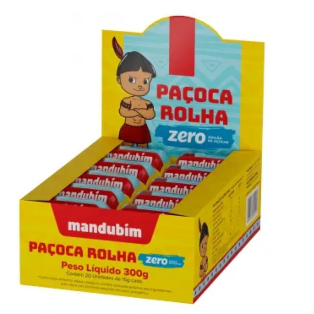 Display Paçoca Rolha Zero 300g Mandubim