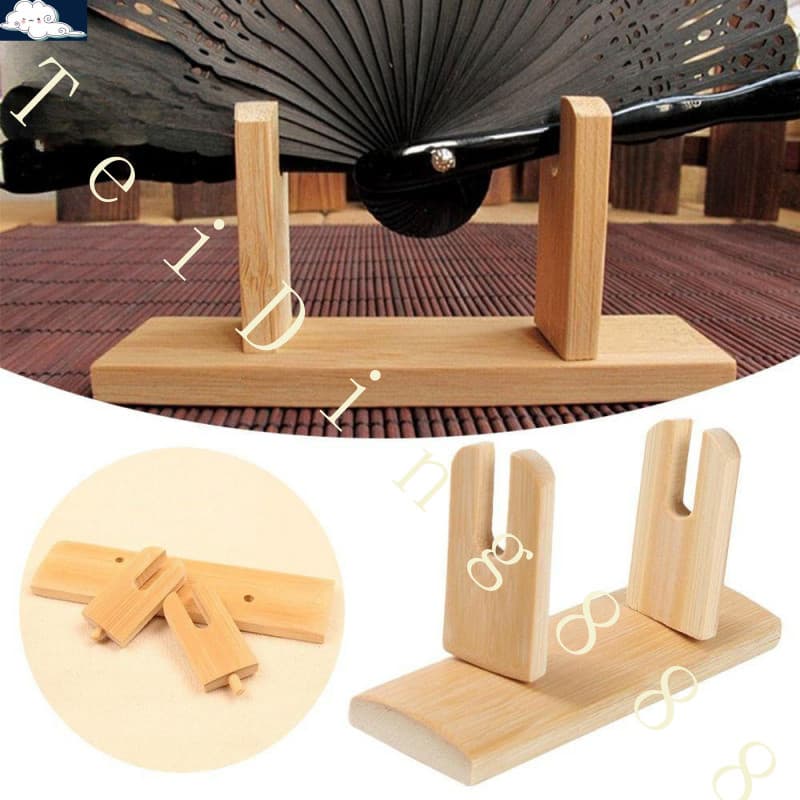 Suporte De Ventilador De Mão Dobrável ESPOIR Exibição Com Base De Bambu Útil