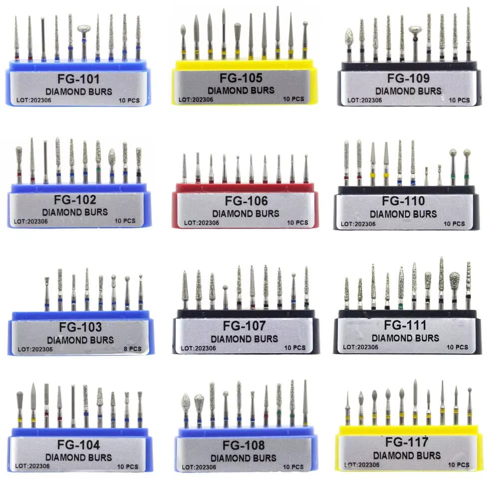10 Pçs/set Broca De Diamante Polimento FG 1.6mm Kit De Alta Velocidade