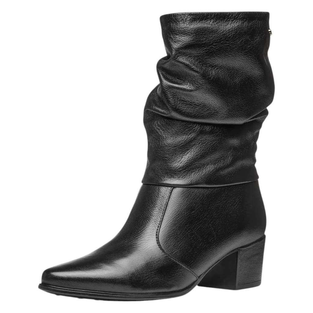 Bota Cano Baixo Feminina Couro Maciez Leve Estilo Pegada