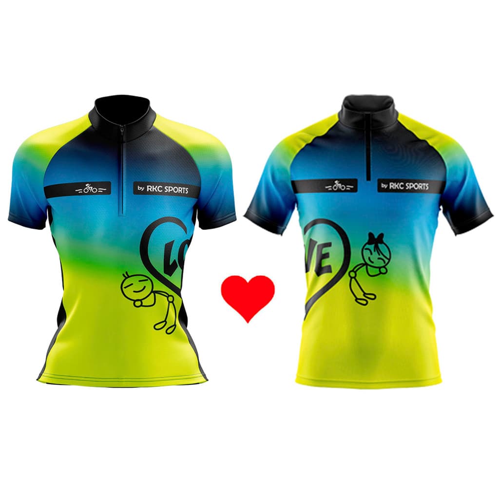 kit casal camisa ciclismo dia dos namorados rkc até o mundo acabar
