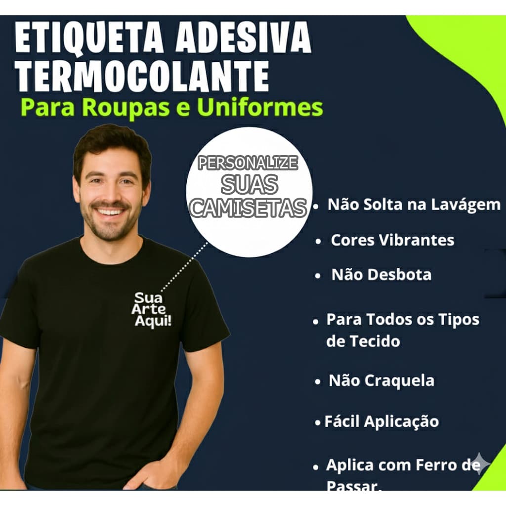 kit com 25 Estampas DTF Personalizada com Sua logo | Termocolante Lavável | Aplique com Ferro ou Prensa