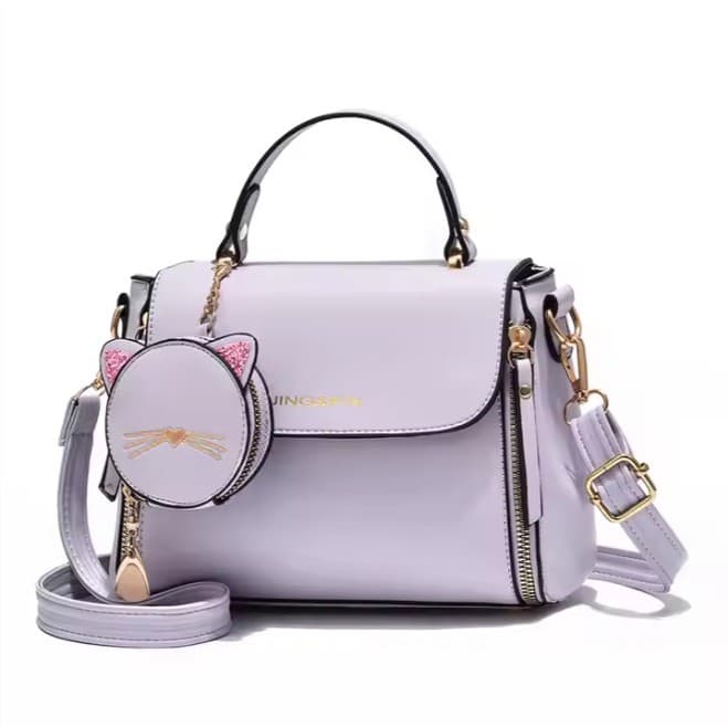 BOLSA FEMININA MY EK C/ PORTA FONE DE OUVIDOS - LINHA CUTE CAT - ZR PURPLE