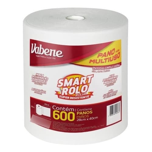 Vabene Smart Rolo Bobina De Pano Multiuso 600 Unidades