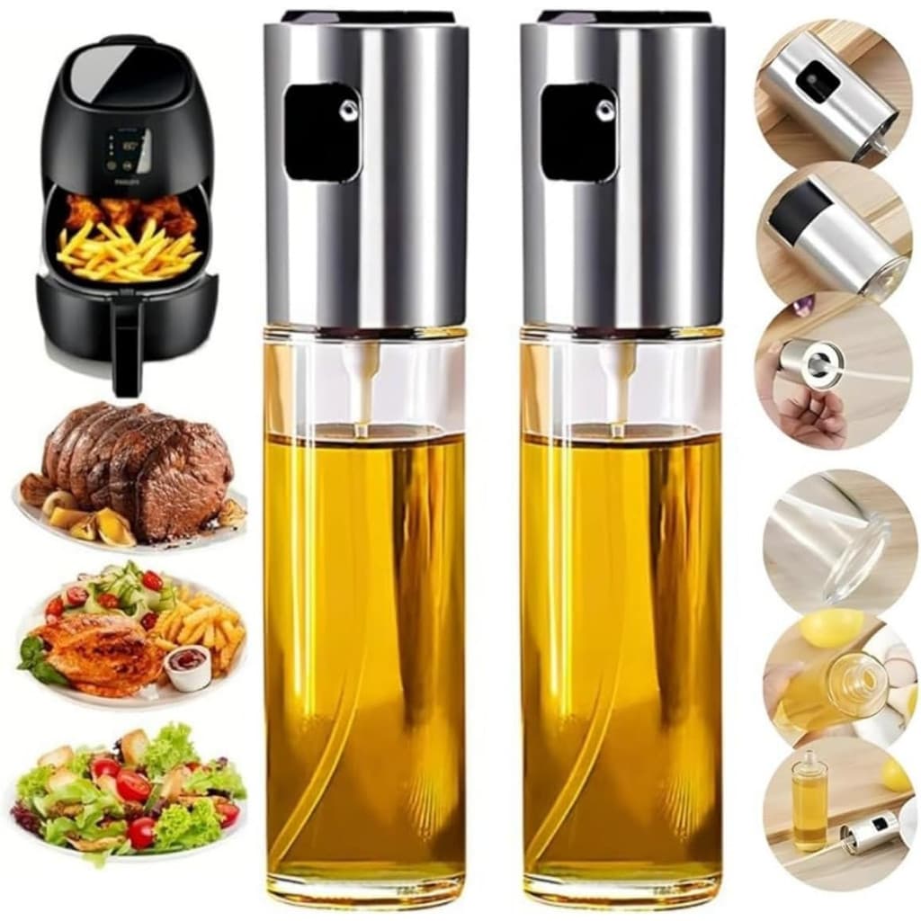 Spray Pulverizador Vidro  Cor Inox Borrifador Azeite salada 100ml