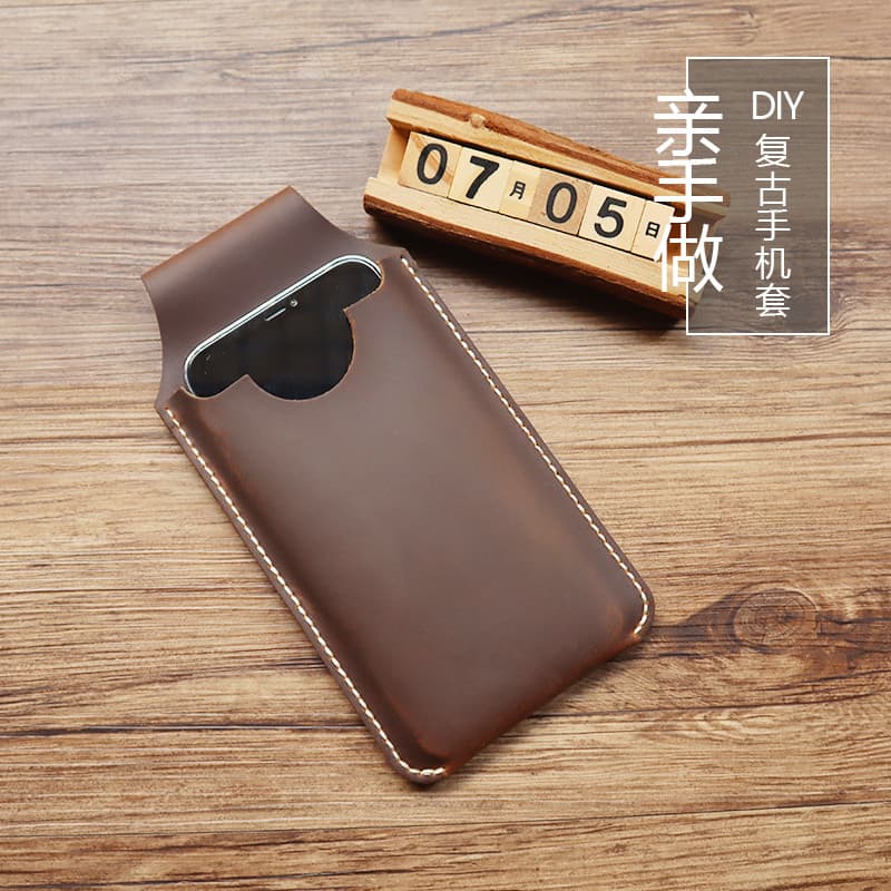 Couro Retro juventude caso de telefone portátil cintura saco masculino estilo Vertical usar cinto livre idoso namorado p