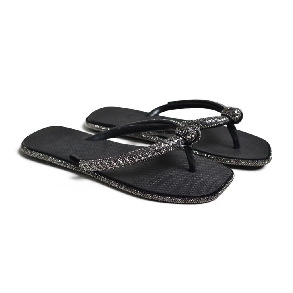 Chinelo Feminino Rasteira com Strass e Glitter Luxo Confortável Antiderrapante 33 ao 40