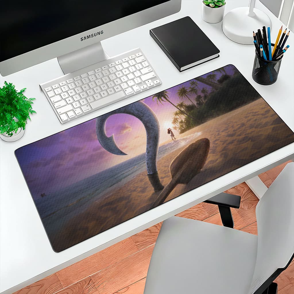 MousePad Gamer Moana Infantil 80x30 Deskpad Gamer Grande Para Mesa E Notebook Personalizado Grande RGB Anime