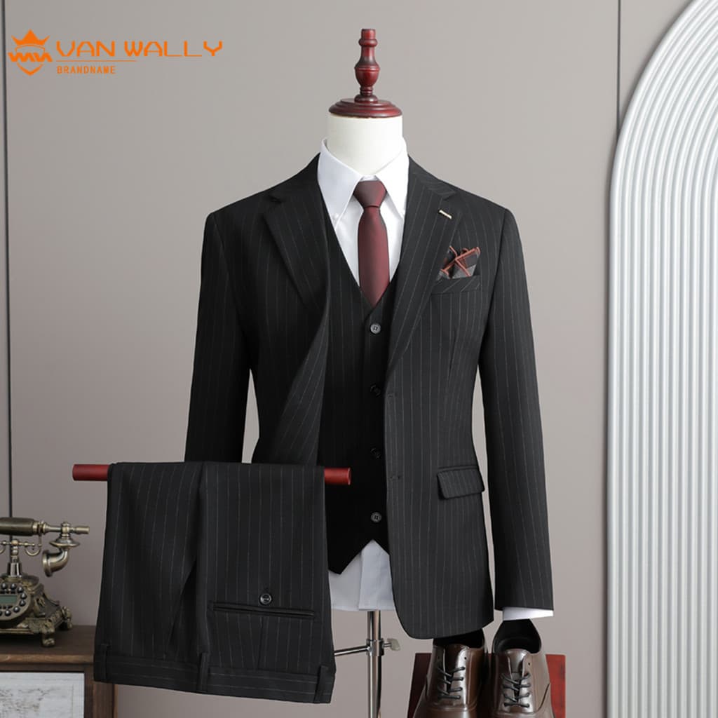 Novo High-End listrado terno masculino terno Formal profissional casamento noivo vestido de negócios Casual padrinhos te