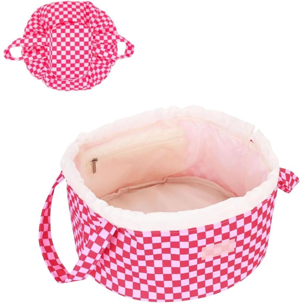 Bolsa de Maquiagem Grande com Cordão, Bolsa de Viagem para Mulheres - Organizador de Maquiagem Portátil para Cuidados Pe