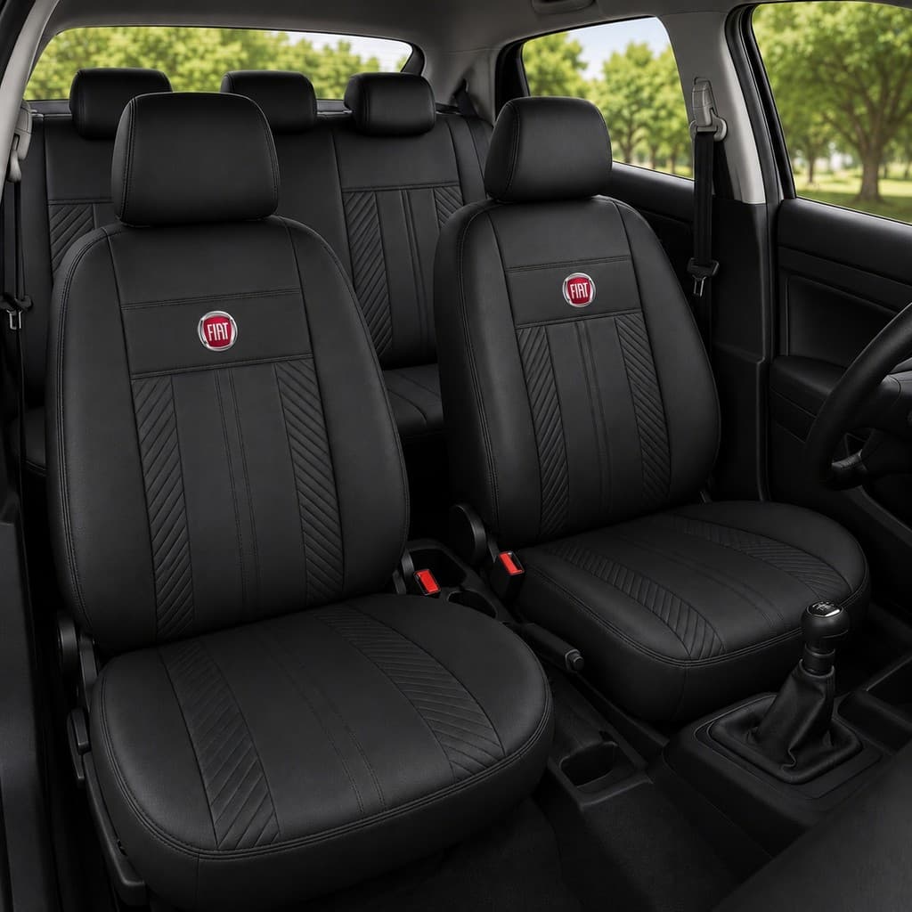 Jogo de Capa banco Couro Ecológico Linha Premium Diamantada Fiat Uno Siena Palio Punto Jogo Completo