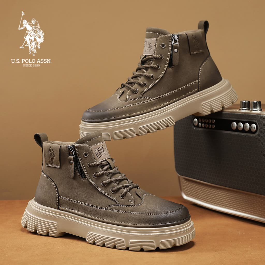 USPA oficial genuíno sapatos masculinos Martin botas masculinas outono 2025 novo estilo de sola grossa aumentando antide