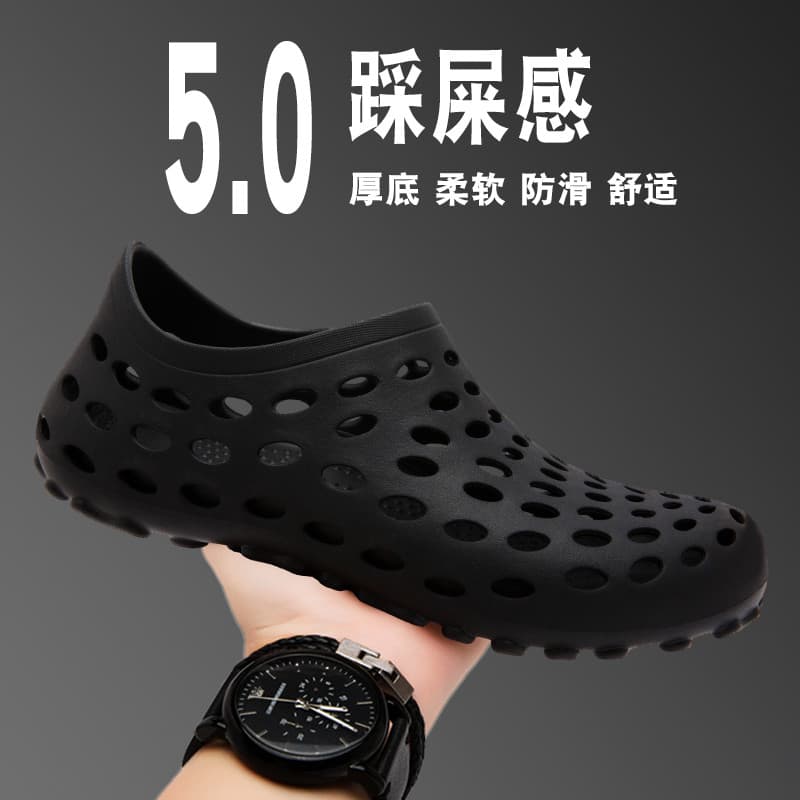 Caminhada de seda verão sapatos masculinos buraco respirável sapatos de praia verão ao ar livre Wear na moda estilo masc